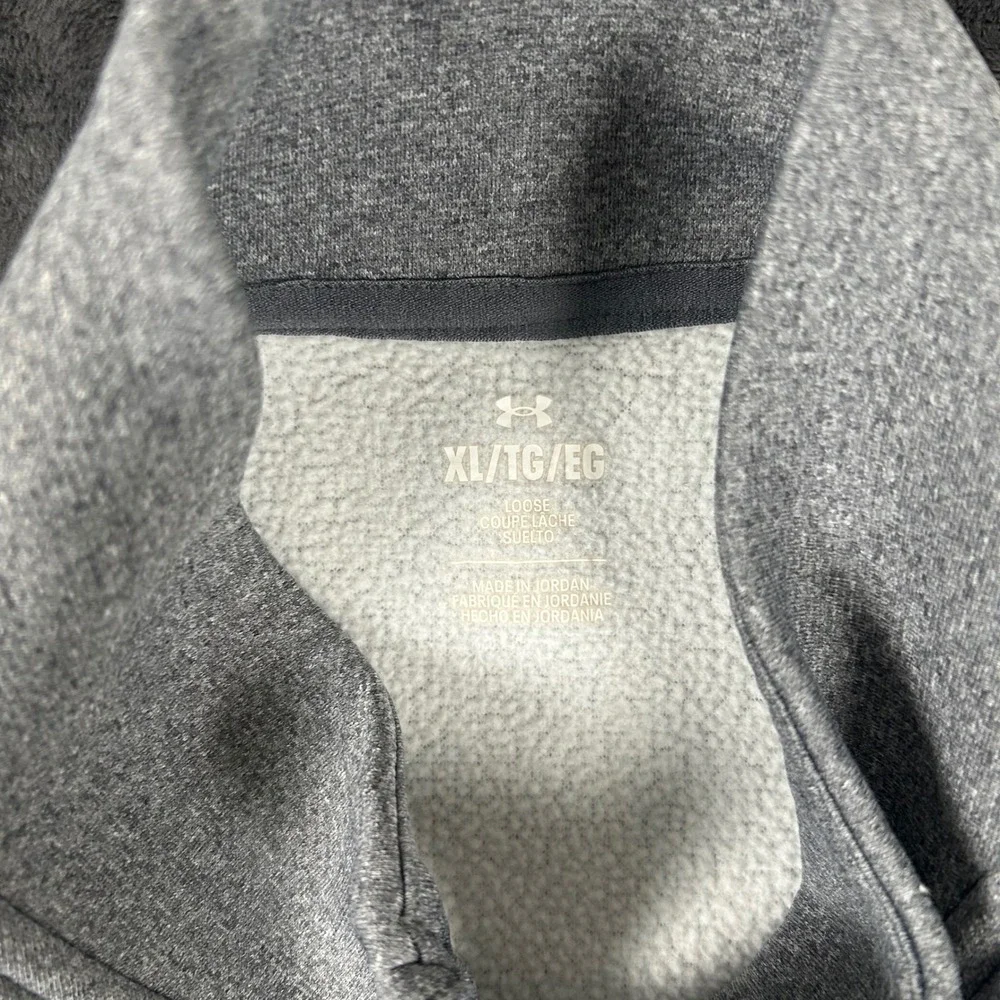 Under Armour Quarter Zip Pullover Mens XL Gray Heathered Fleece Loose Fit 2259